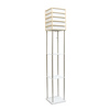 Lalia Home Light Wood Metal Etagere Floor Lamp with Storage Shelves LHF-5055-LW